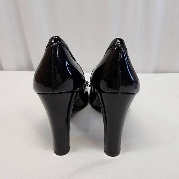 LAUREN Ralph Lauren Size 7.5 Black Patent Leather Heels Q - Picture 5 of 12